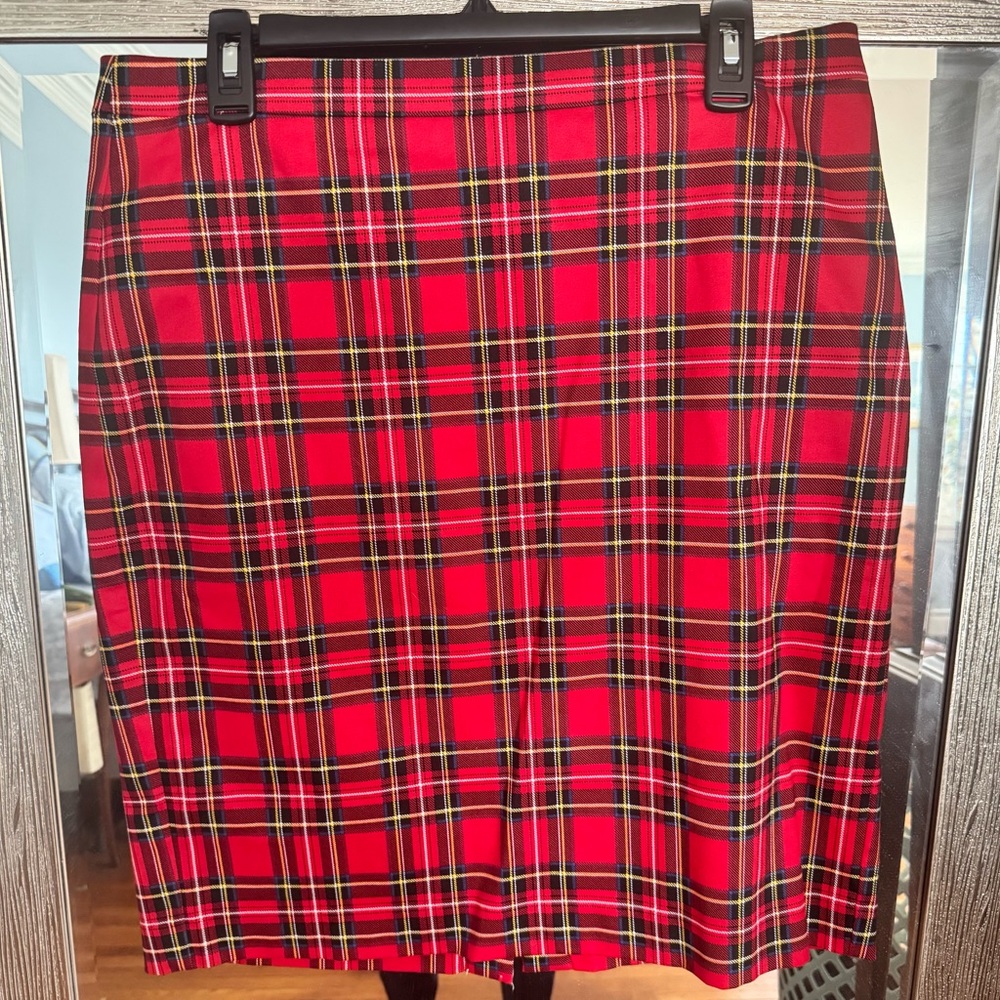 Holiday plaid skirt